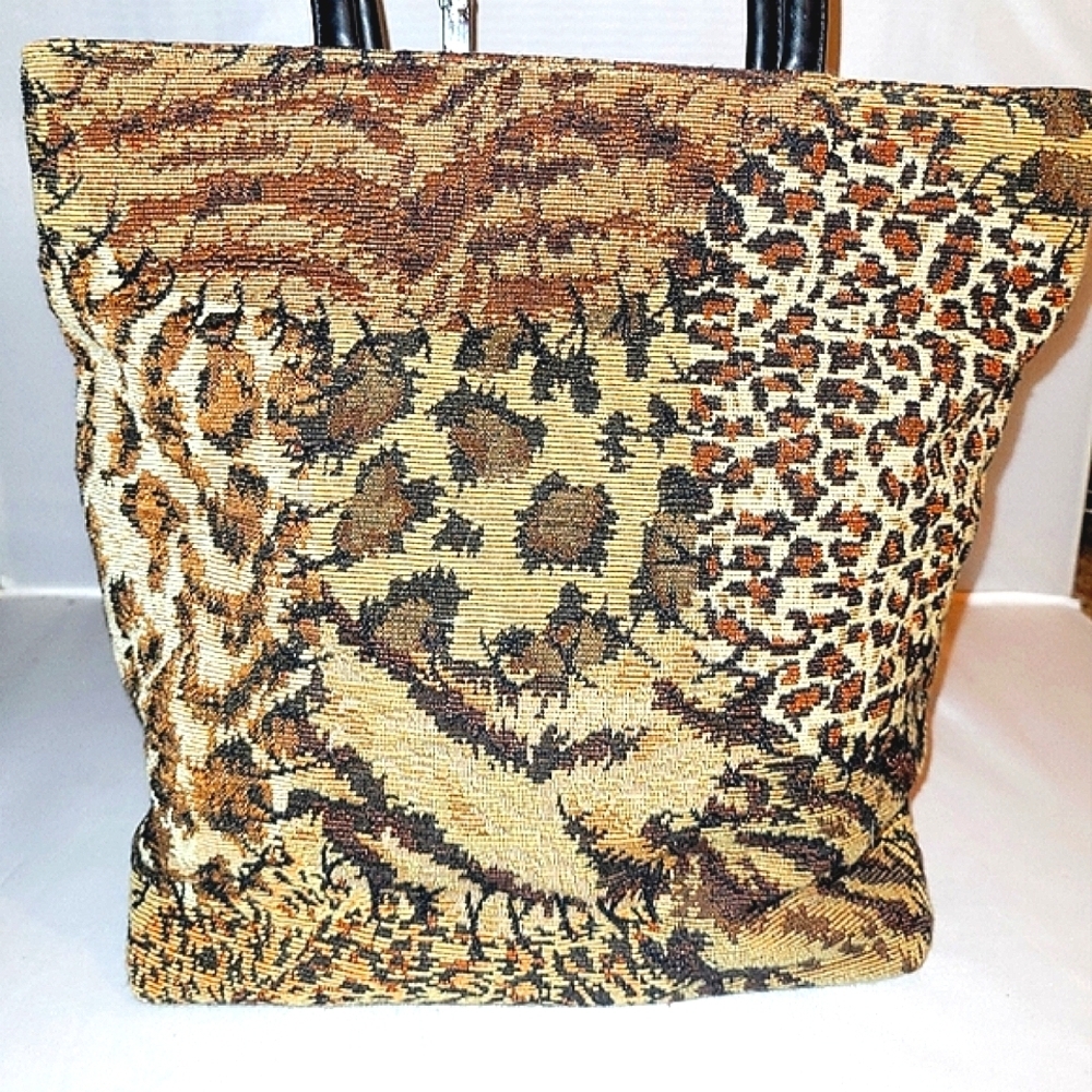 Tote Bag Tapestry Vintage Jungle Animal Print Purse Mobwife Glam Old Money Finer - Picture 2 of 3